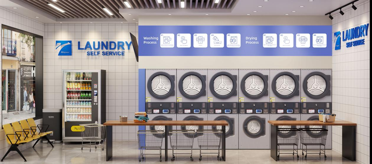 Kingstar Commerical Laundry System: Leder trenden innen myntoperert vaskeri